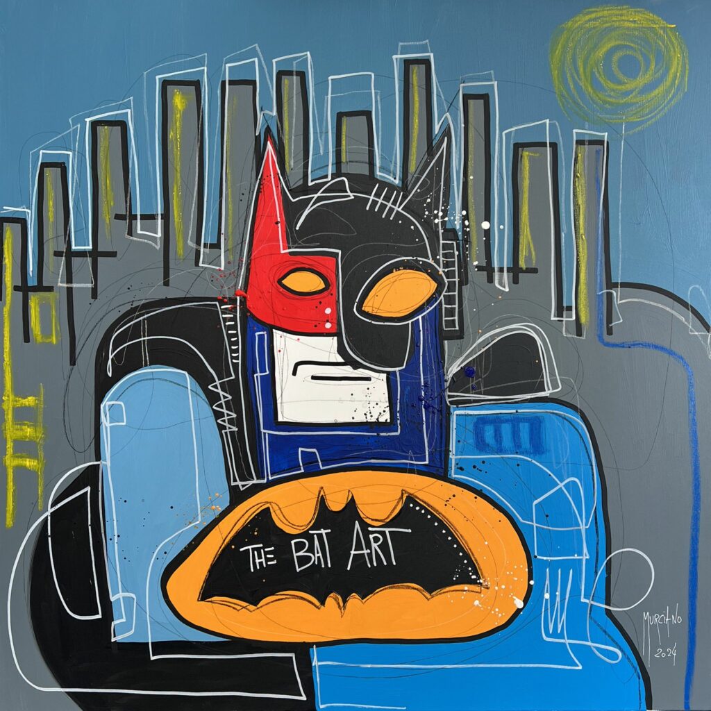 Batman 100x100 cm, acrylique sur toile, 2024