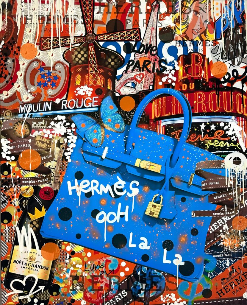 Birkin bleu ooh la la - 100x81 cm