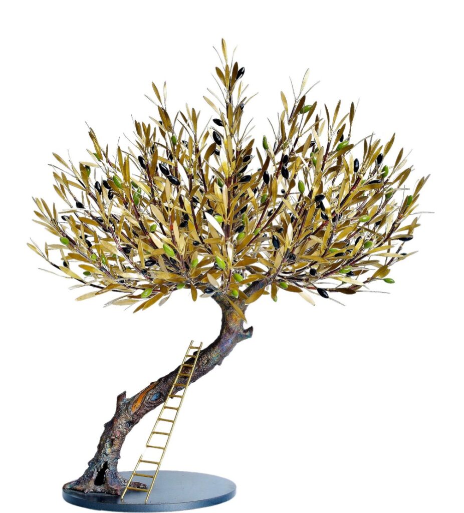 Olive Tree with ladder Bronze 55 cm